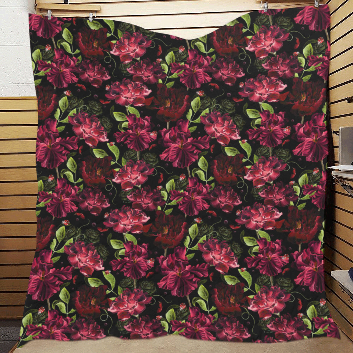 Iris Pattern Print Design IR03 Premium Quilt