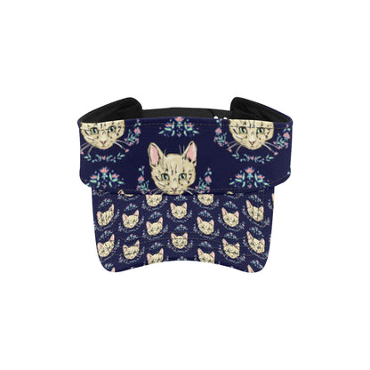 Cat Head with flower Print Pattern Unisex Sun Visor