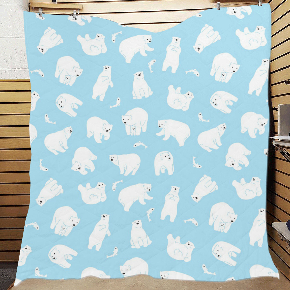 Polar Bear Pattern Print Design PB01 Premium Quilt