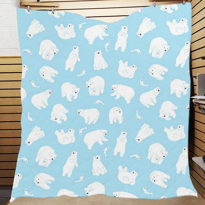 Polar Bear Pattern Print Design PB01 Premium Quilt