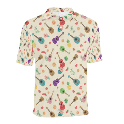 Ukulele Pattern Print Design 01 Men Polo Shirt