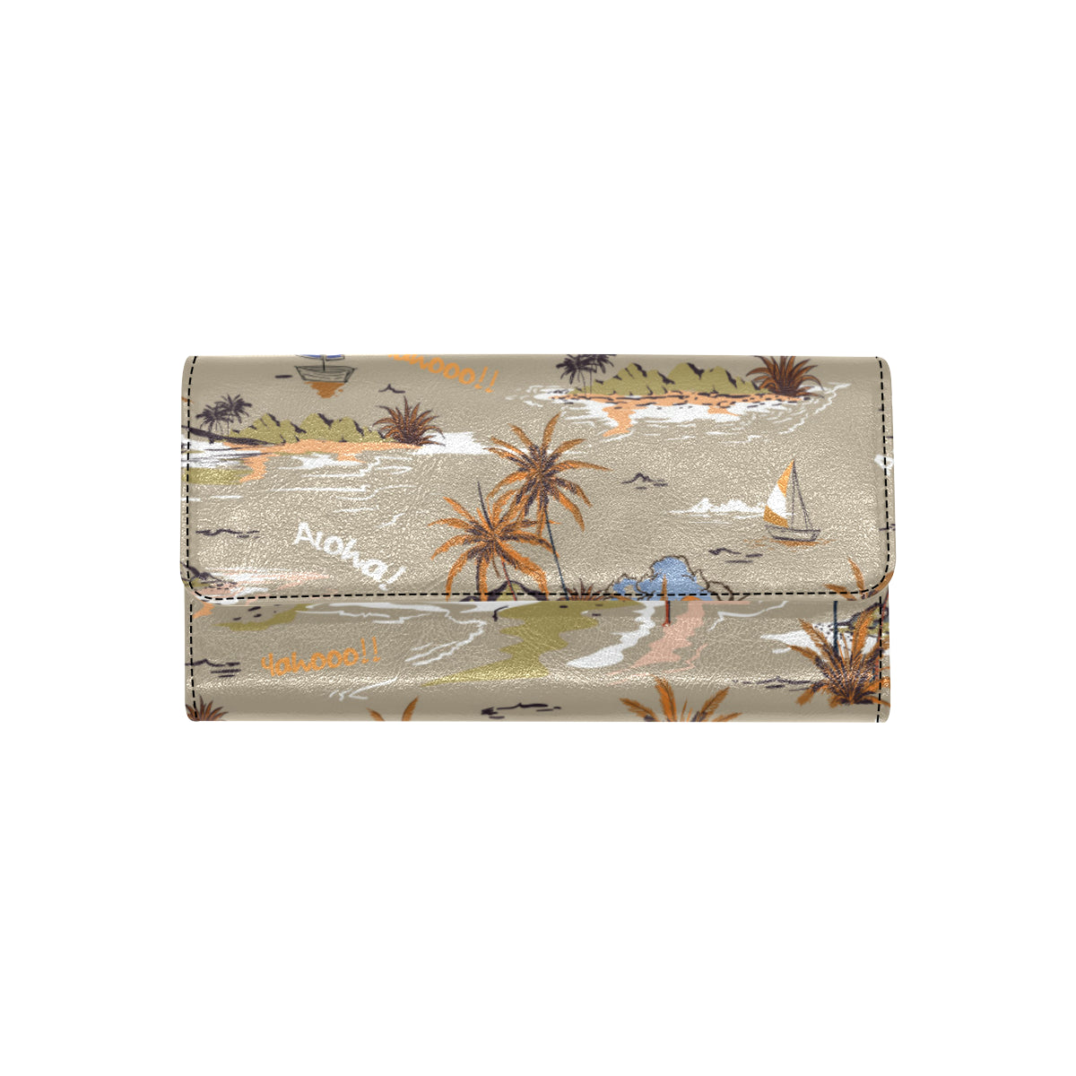Pacific island Pattern Print Design A05 Women's Trifold Wallet