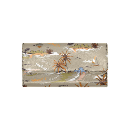 Pacific island Pattern Print Design A05 Women's Trifold Wallet