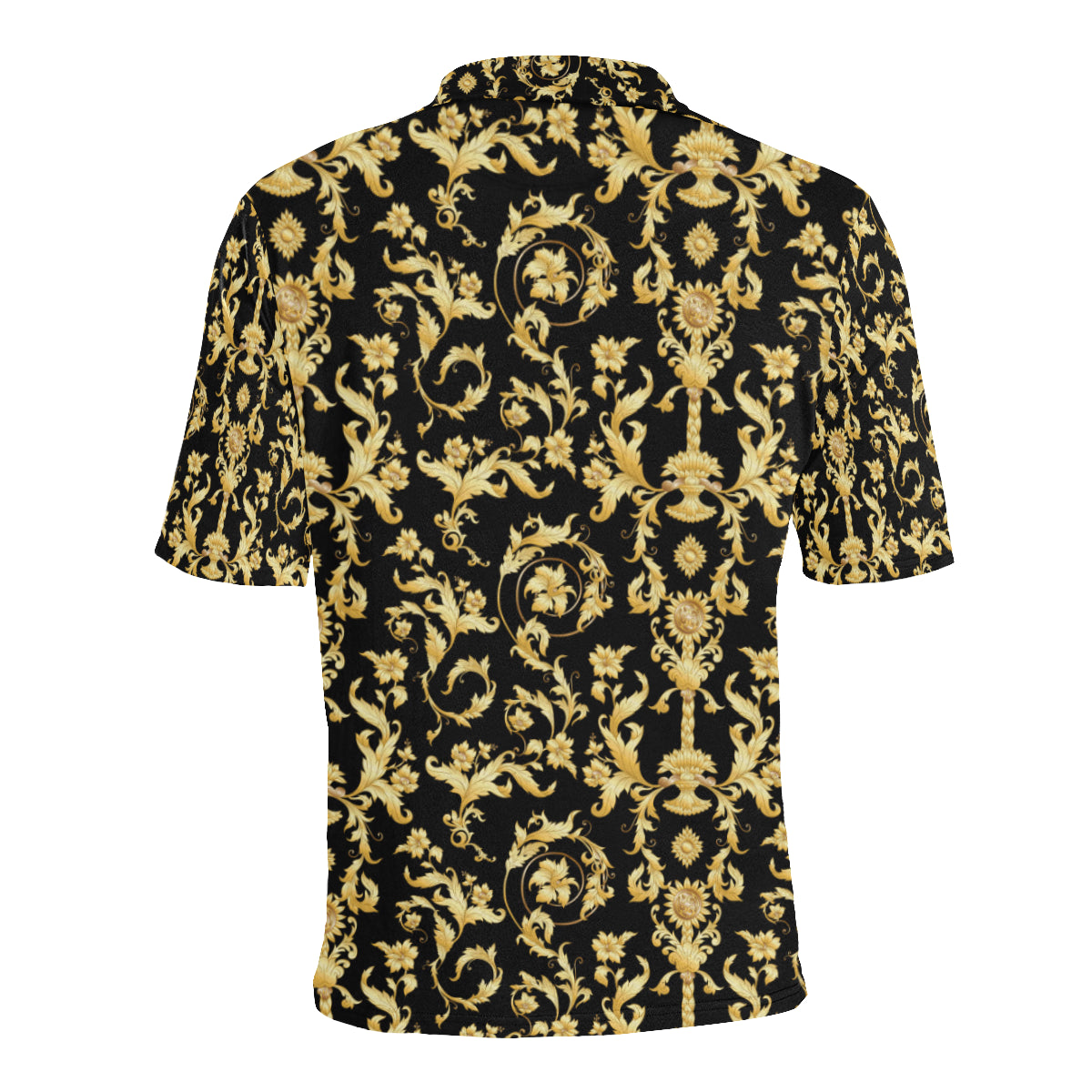 Baroque Golden Pattern Print Design 04 Men Polo Shirt