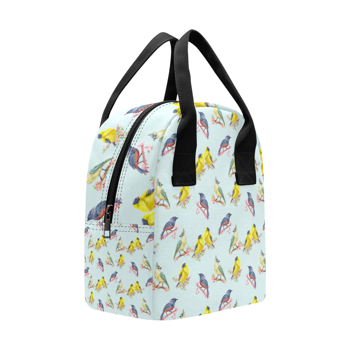 Bird Sweet Themed Print Pattern Insulated Lunch Bag