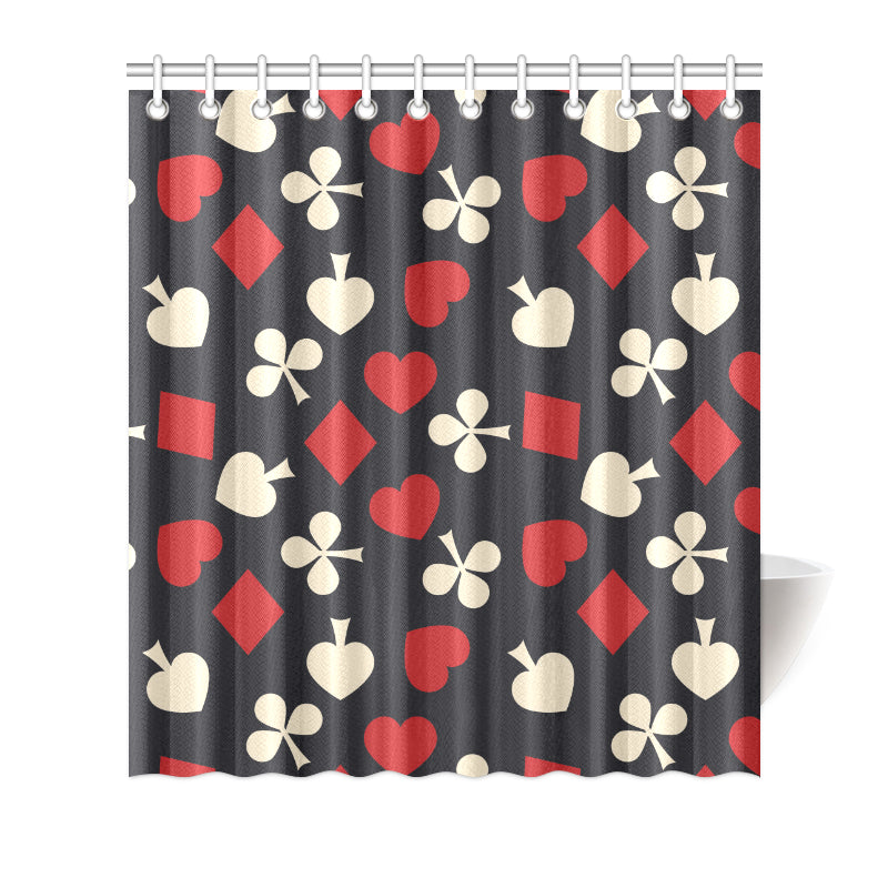 Poker Cards Pattern Print Design A02 Shower Curtain
