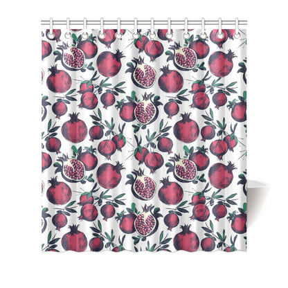 Pomegranate Pattern Print Design PG01 Shower Curtain