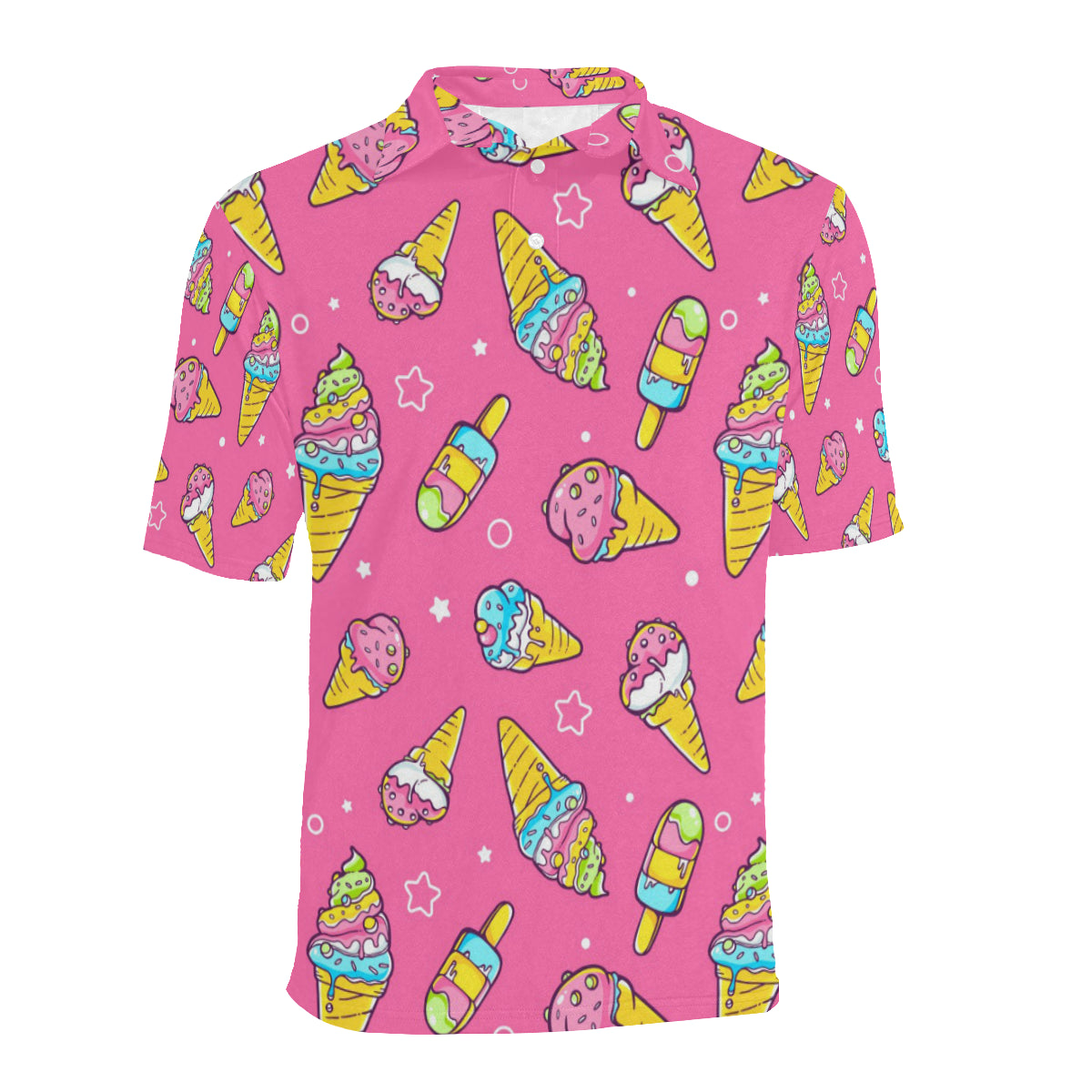 Ice Cream Pattern Print Design IC04 Men Polo Shirt