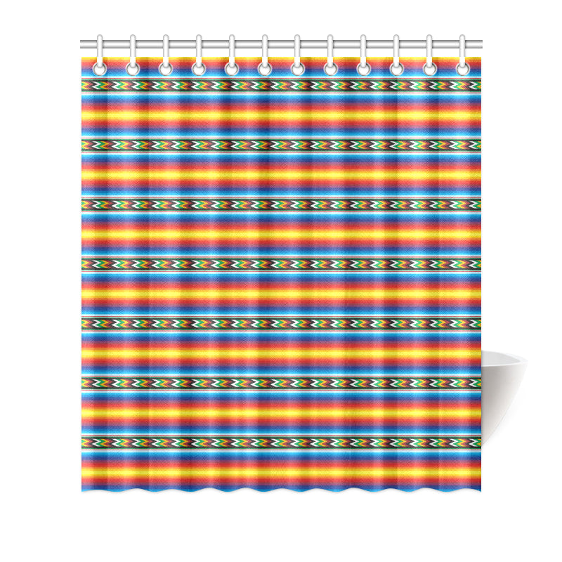 Mexican Blanket ZigZag Print Pattern Shower Curtain