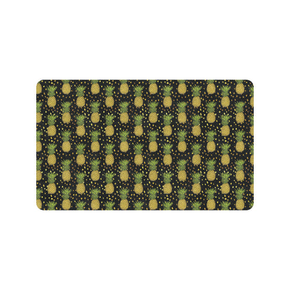 Pineapple Gold Dot Themed Print Rubber Doormat