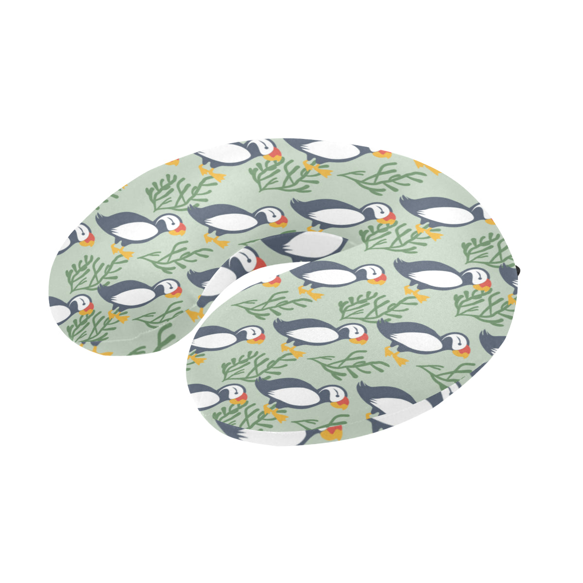 Puffin Pattern Print Design A04 U-Shaped Travel Neck Pillow