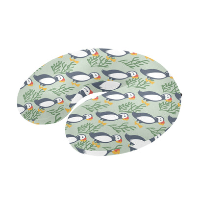 Puffin Pattern Print Design A04 U-Shaped Travel Neck Pillow