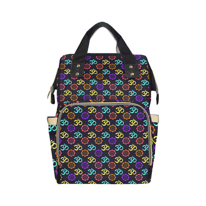 Chakra OM Print Pattern Diaper Bag Backpack