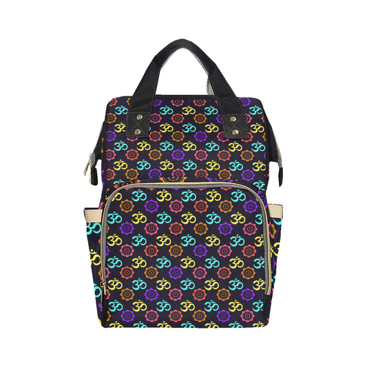Chakra OM Print Pattern Diaper Bag Backpack