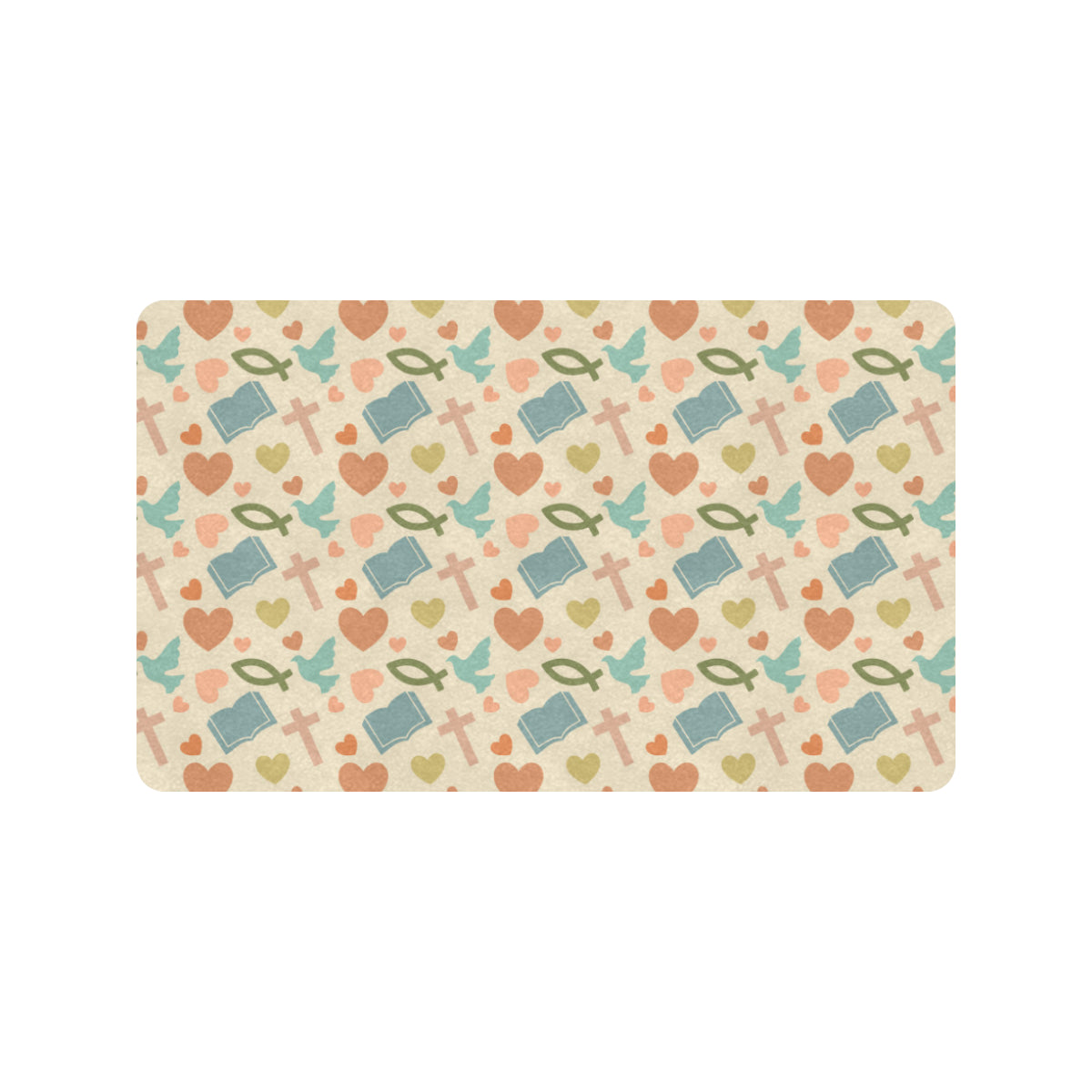 Christian Symbol Pattern Rubber Doormat