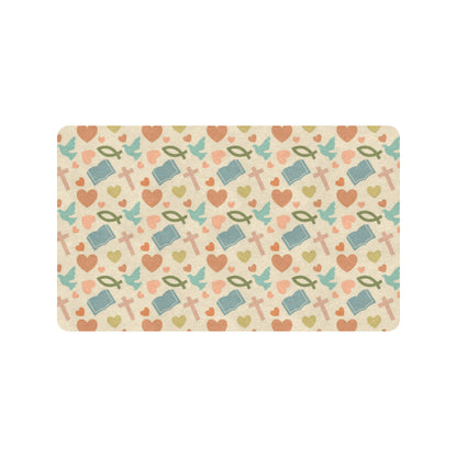 Christian Symbol Pattern Rubber Doormat
