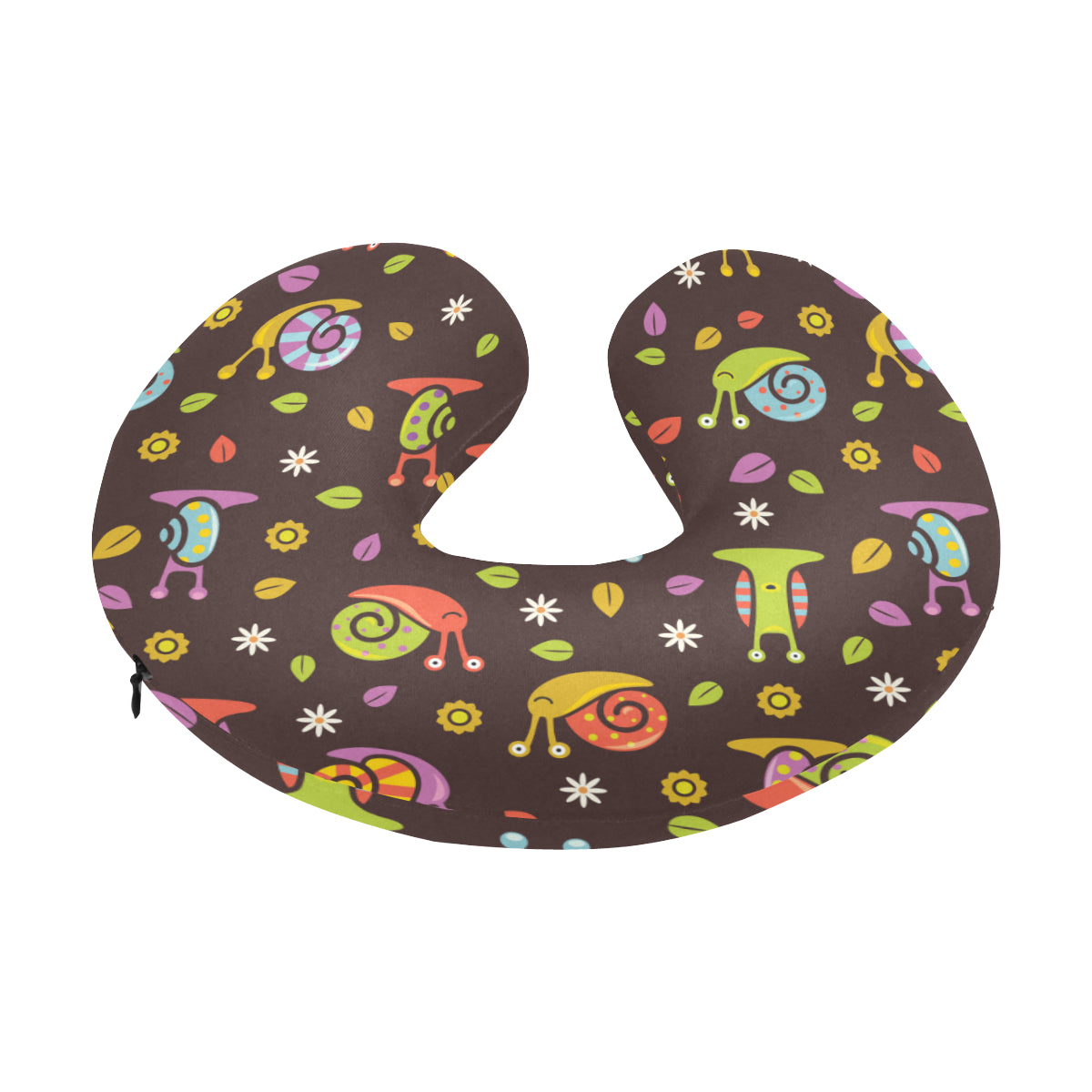 Snail Pattern Print Design 01 U-Shaped Travel Neck Pillow