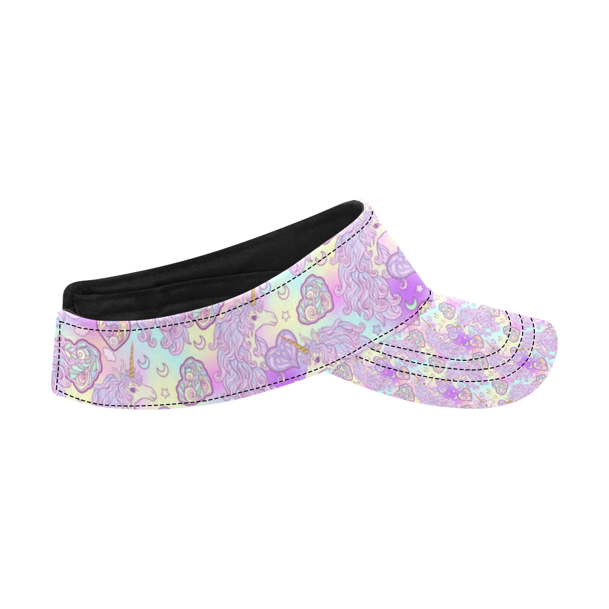Unicorn Rainbow Star Heart Print Unisex Sun Visor