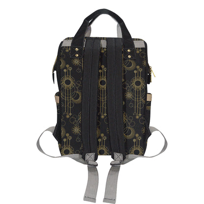 Moon Boho Style Pattern Print Design 01 Diaper Bag Backpack