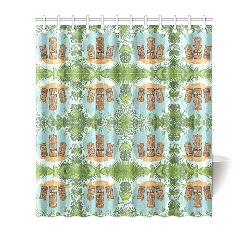 Tiki Wood Island Shower Curtain