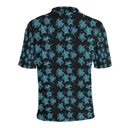 Tribal Turtle Polynesian Themed Design Men Polo Shirt