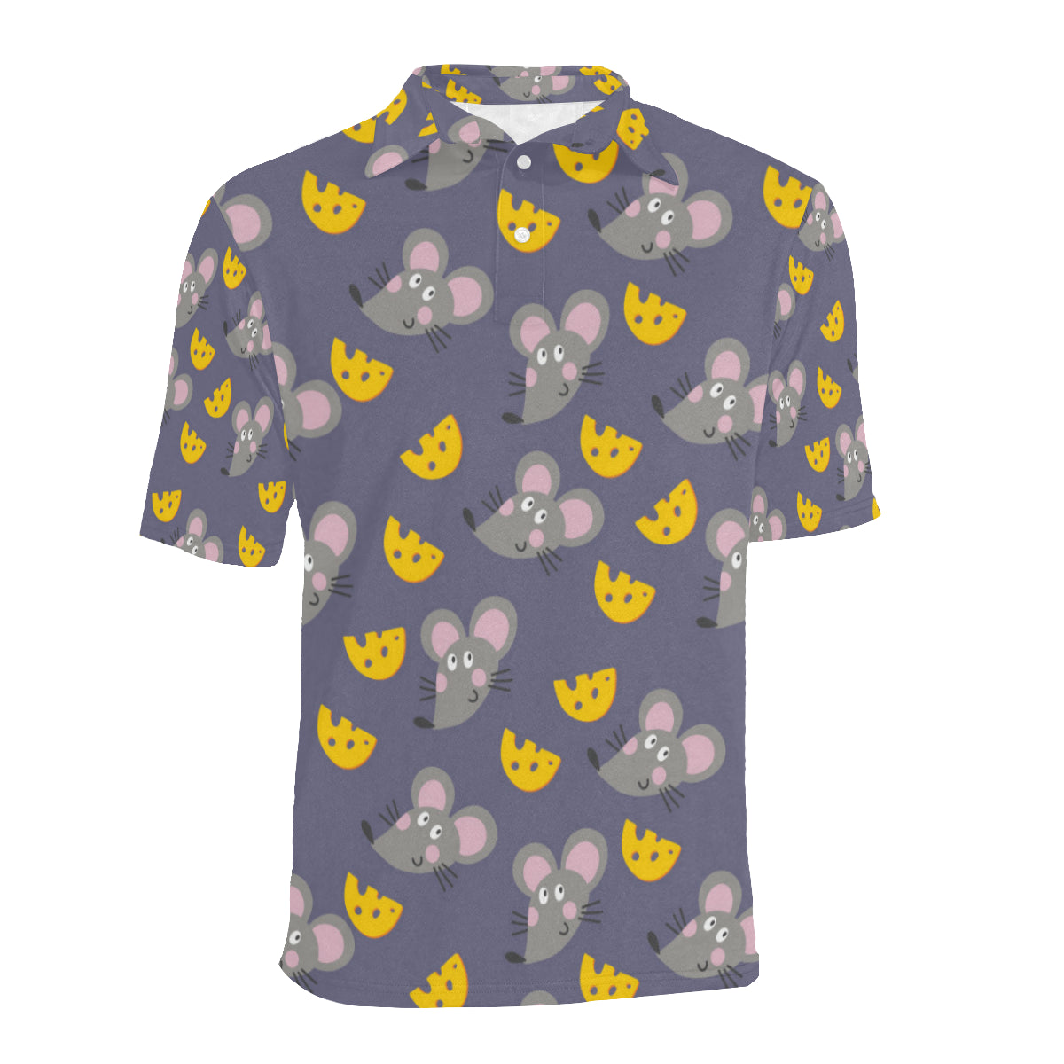 Rat With Cheese Pattern Print Design 01 Men Polo Shirt