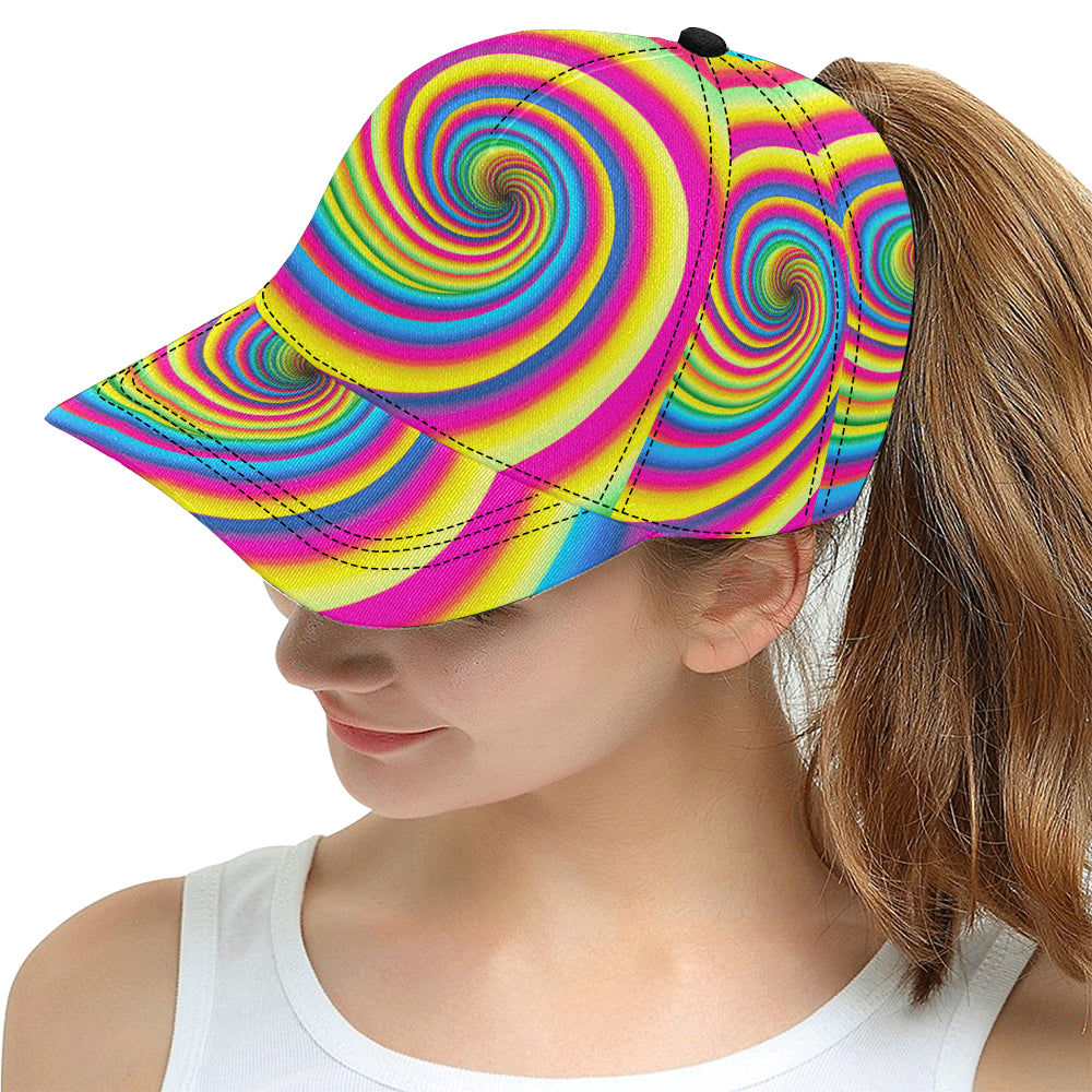 Vortex Twist Swirl Rainbow Design Snapback Cap