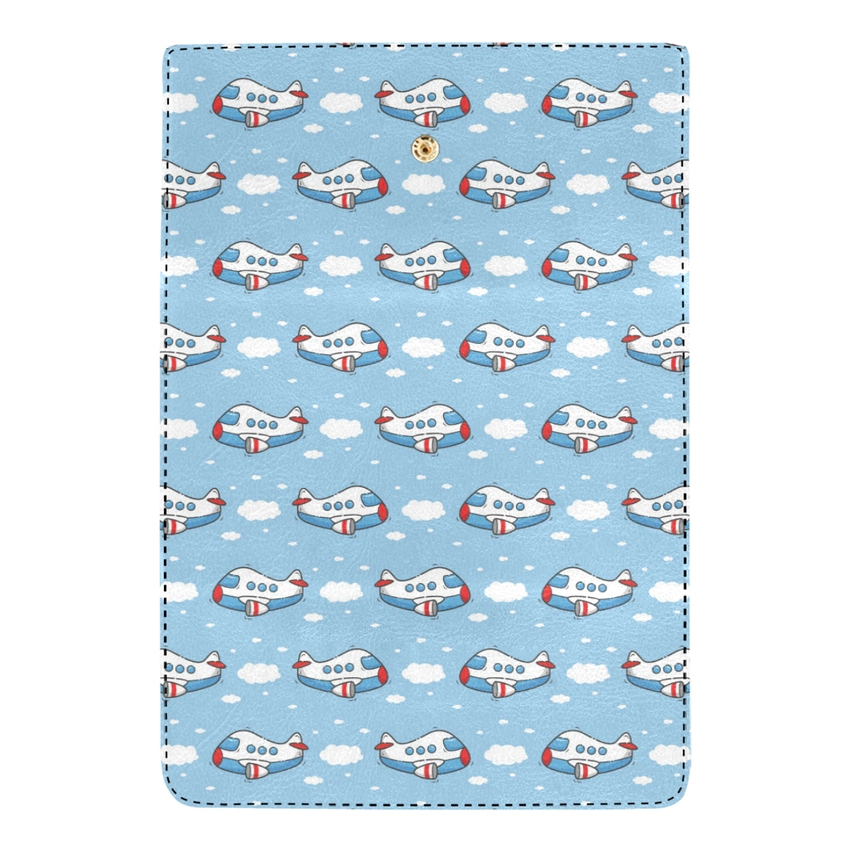 Airplane Cartoon Pattern Print Design 07 Women's Trifold Wallet