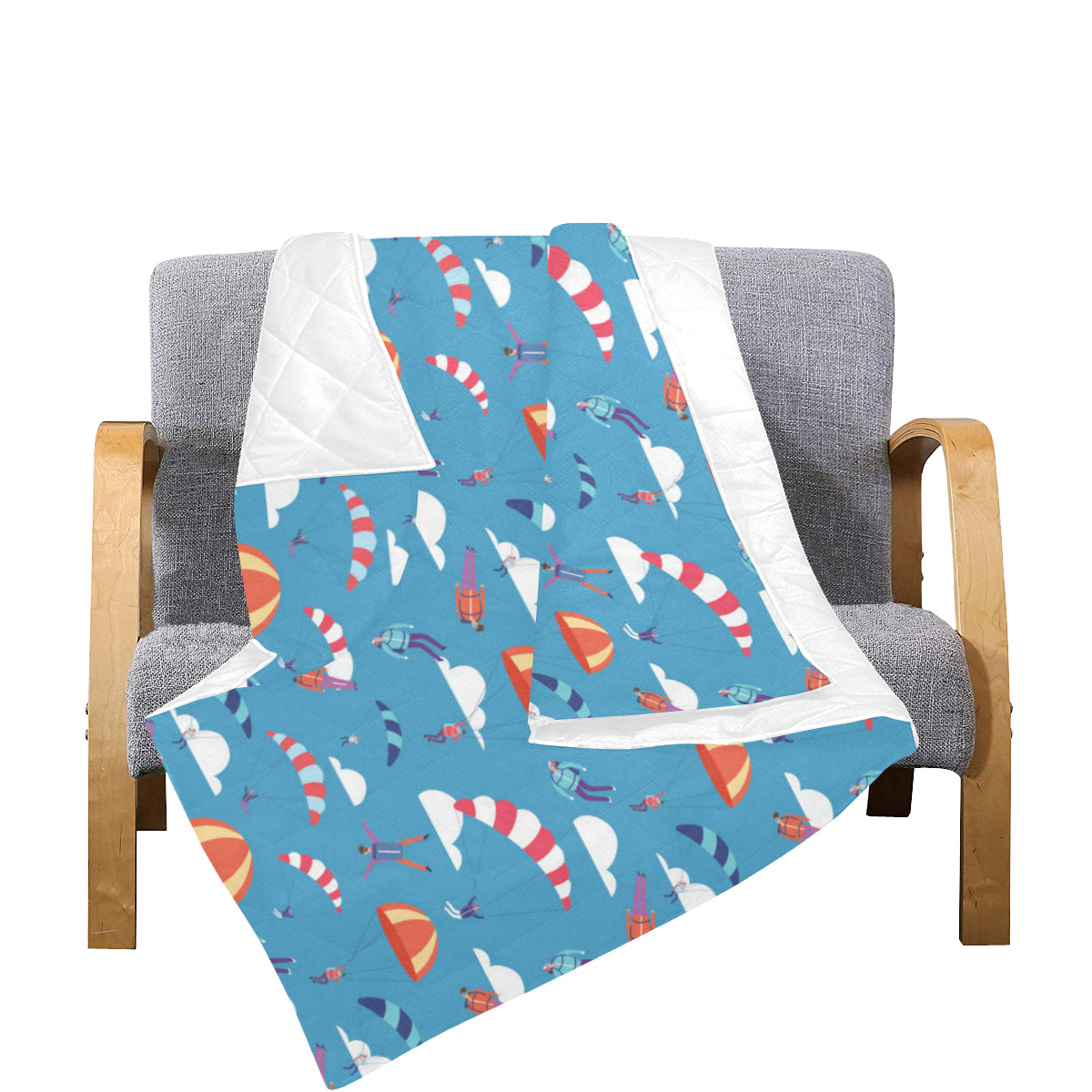 Skydiving Pattern Print Design 03 Premium Quilt