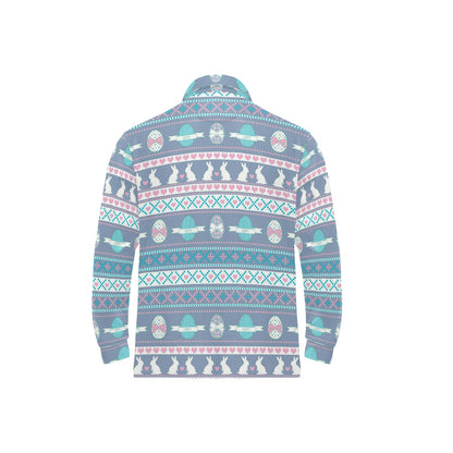 Easter Eggs Pattern Print Design RB013 Long Sleeve Polo Shirt For Men's