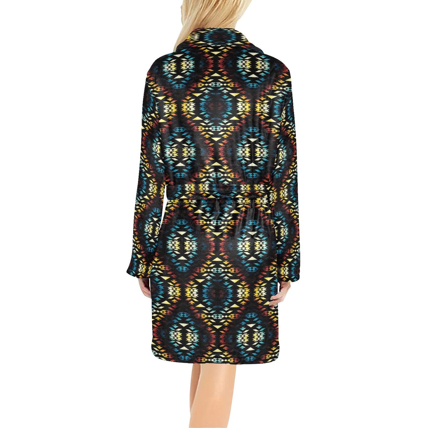 Tribal Pattern Print Design LKS309 Women's Fleece Robe