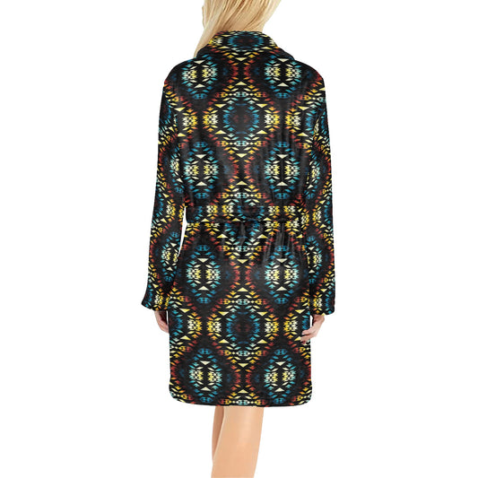 Tribal Pattern Print Design LKS309 Women's Fleece Robe