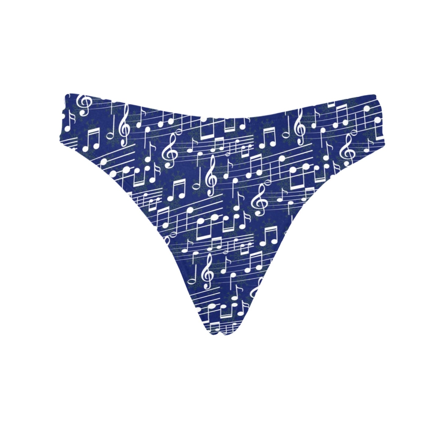 Music Note Blue Themed Print Women's Thongs