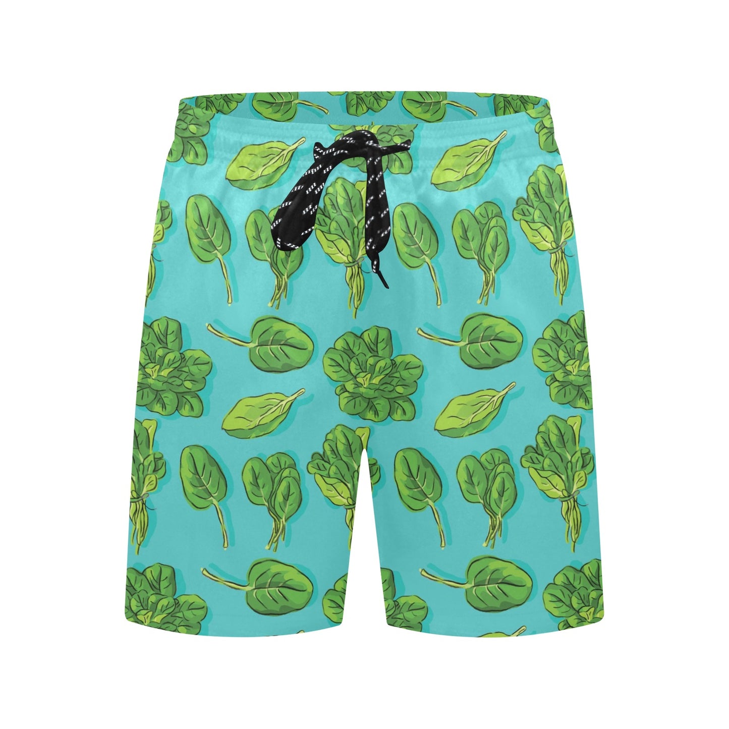 Spinach Print Design LKS301 Men's Swim Trunks Beach Shorts