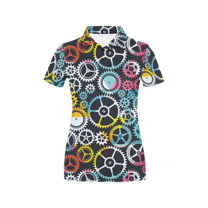 Mechanic Pattern Print Design 02 Women's Polo Shirt