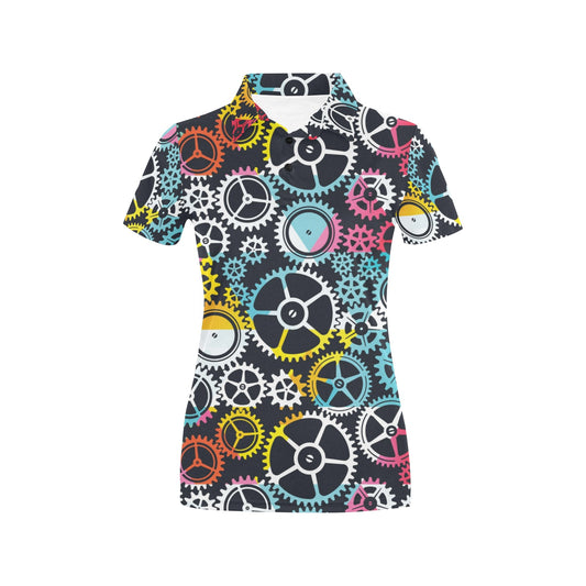 Mechanic Pattern Print Design 02 Women's Polo Shirt