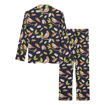 Birds Pattern Print Design 02 Women's Long Pajama Set