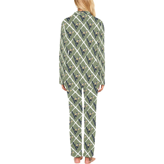 Snowboard Man Print Design LKS302 Women's Long Pajama Set