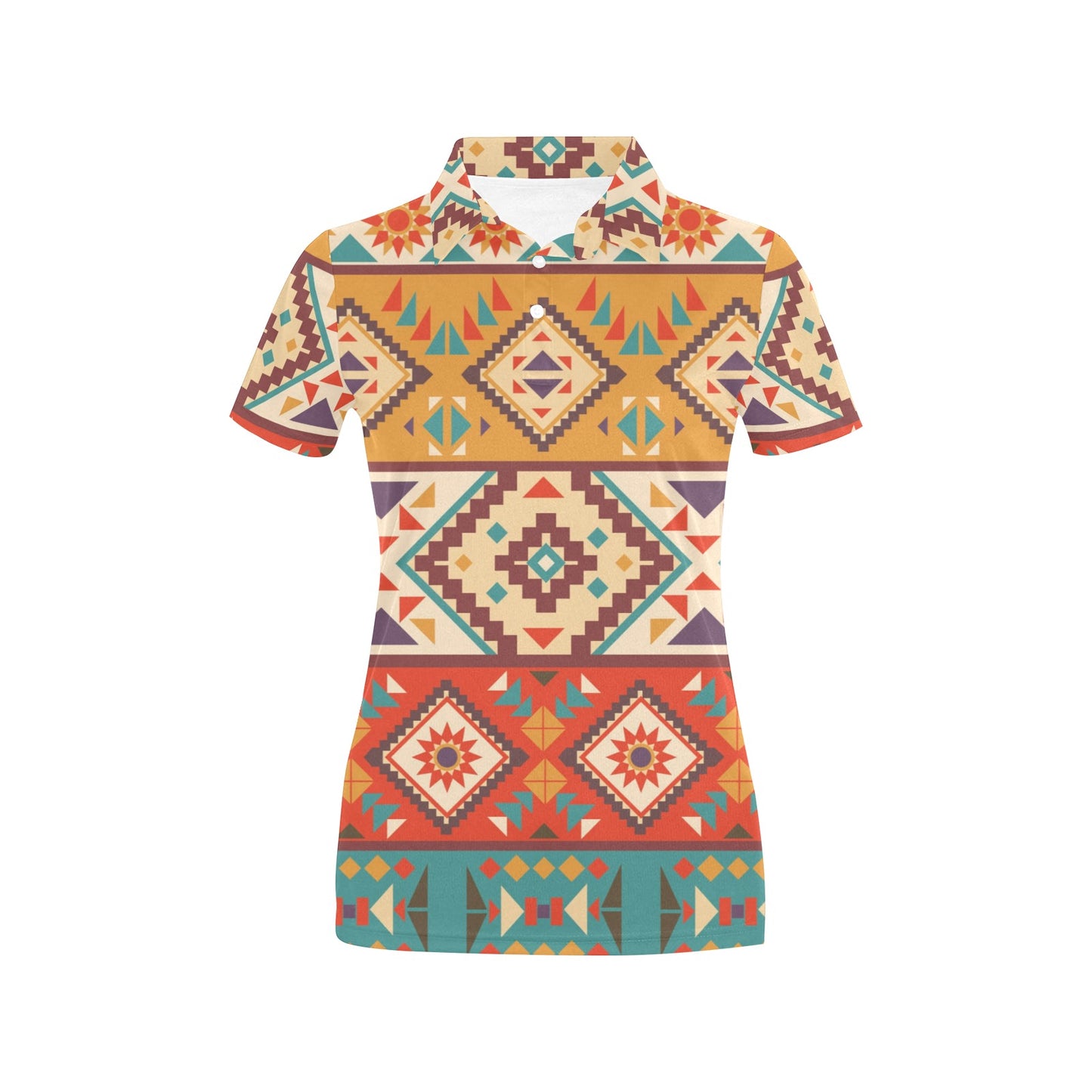 Navajo Pattern Print Design A01 Women's Polo Shirt