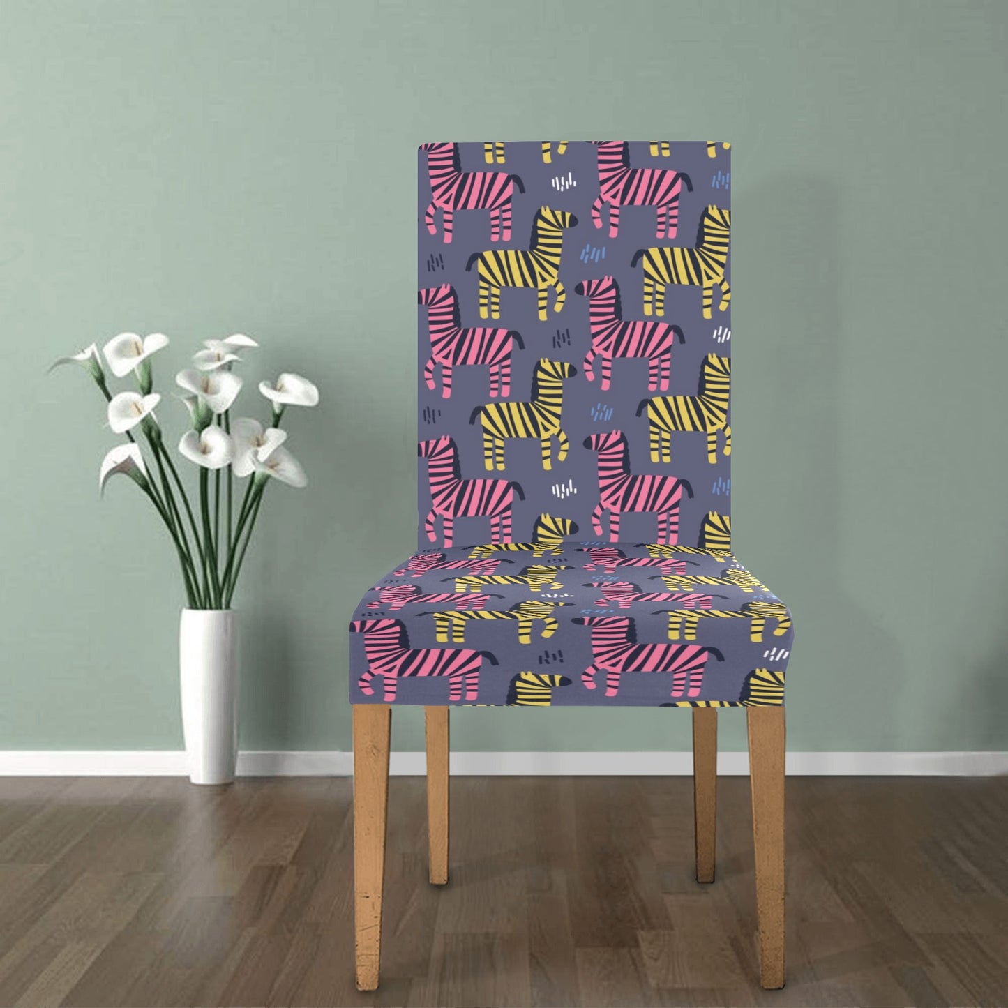 Zebra Print Design LKS303 Dining Chair Slipcover