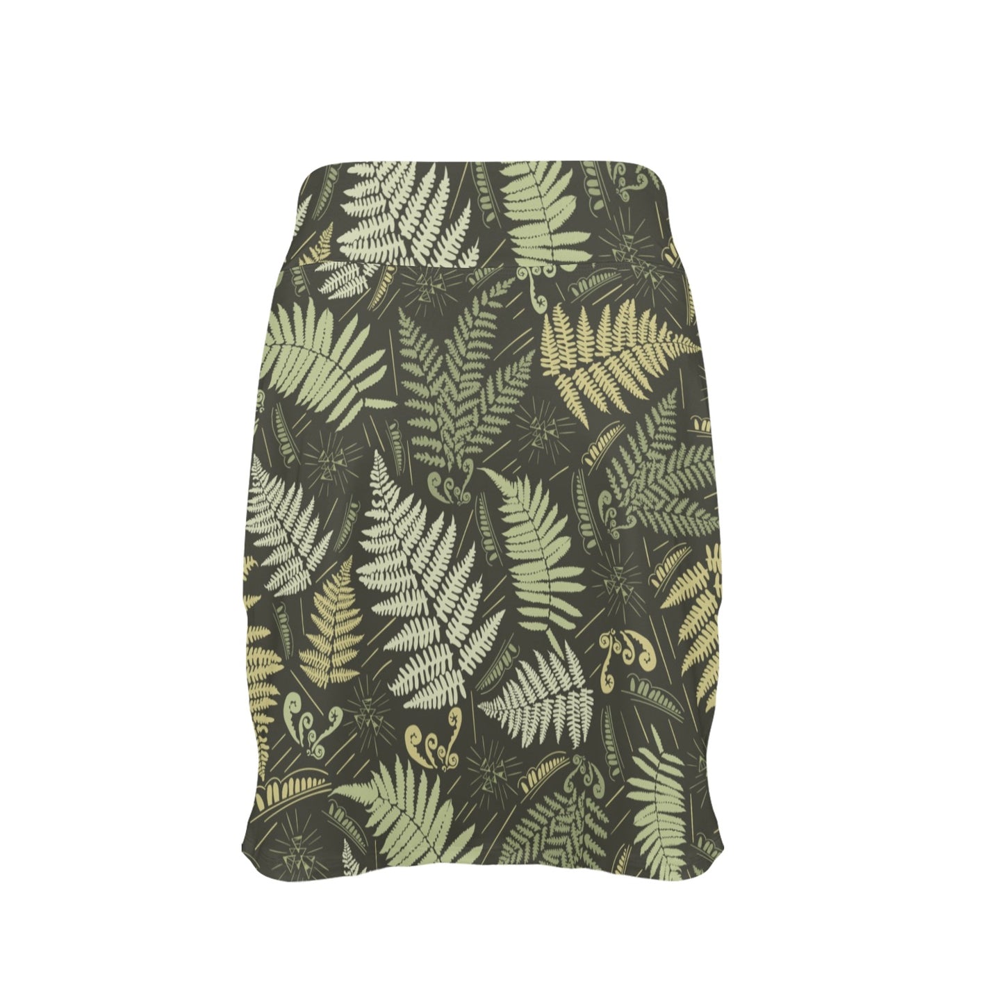 Fern Leave Green Print Pattern 17" Golf & Pickleball Skort with Pockets