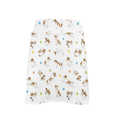 Russell Terriers With Balls Print Design LKS307 17" Golf & Pickleball Skort with Pockets