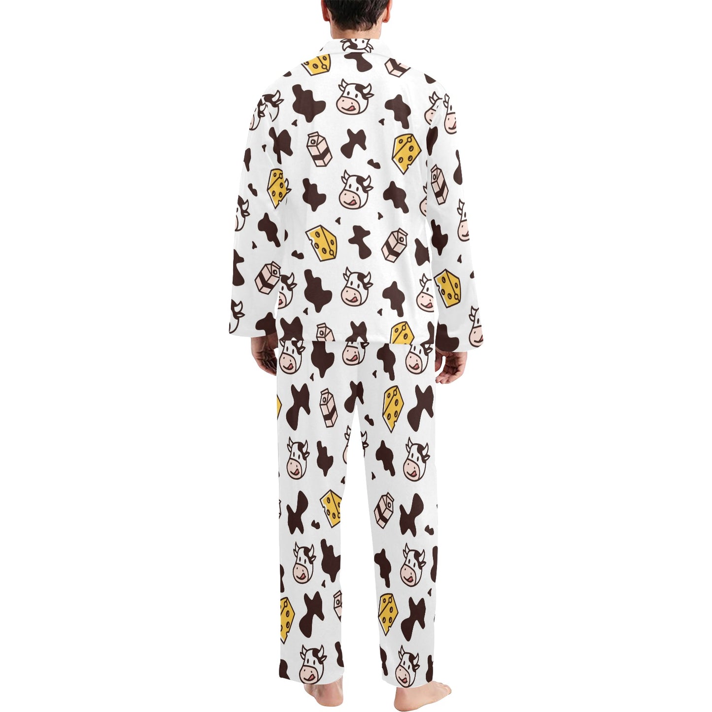 Cow Pattern Print Design 06 Men's Long Pajama Set