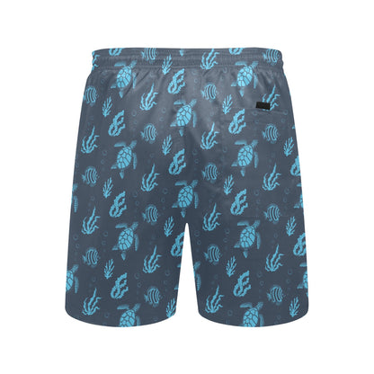Sea Turtle Print Design LKS307 Men's Swim Trunks Beach Shorts