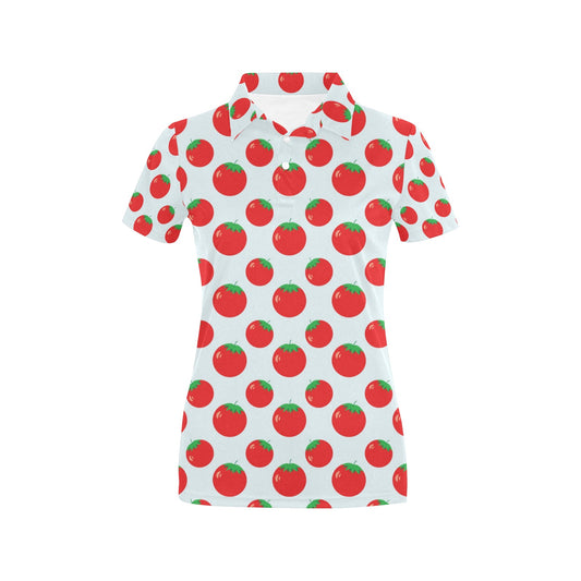 Tomato Print Design LKS307 Women's Polo Shirt