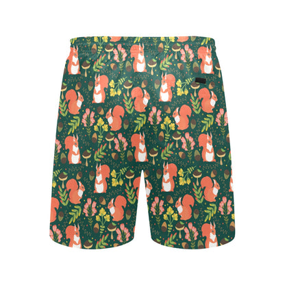 Squirrel Print Design LKS302 Men's Swim Trunks Beach Shorts