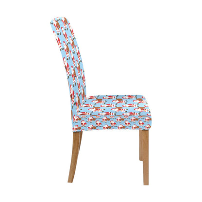 Santa Christmas Themed Print Design LKS305 Dining Chair Slipcover