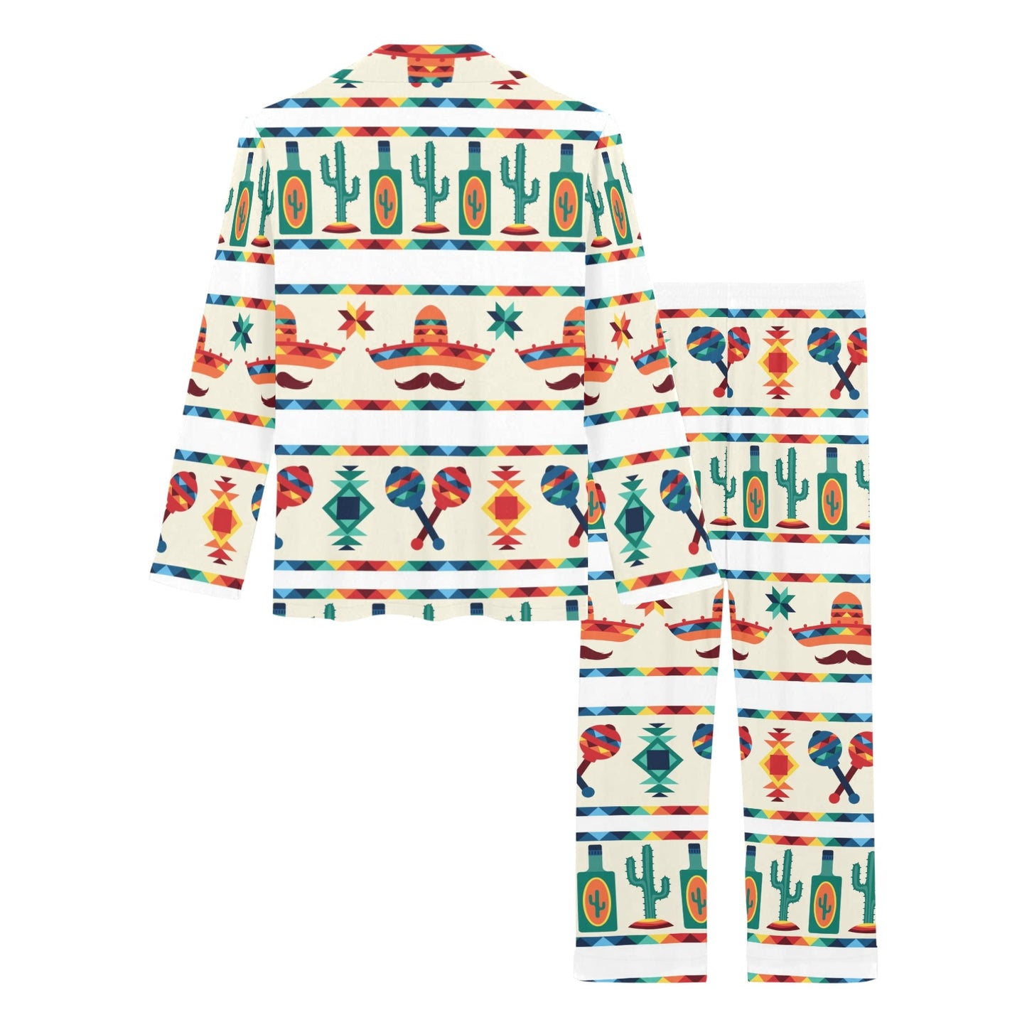 Maracas Mexican Pattern Print Design 01 Women's Long Pajama Set