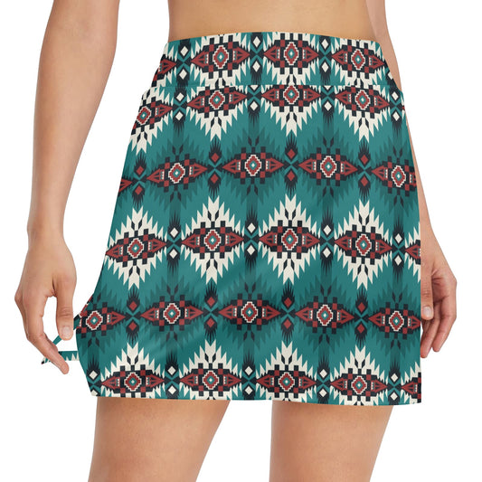Southwest Pattern Print Design LKS308 17" Golf & Pickleball Skort with Pockets