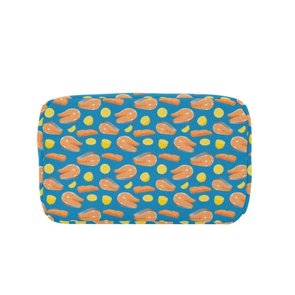 Salmon Steak With Lemon Print Design LKS308 Insulated Lunch Bag